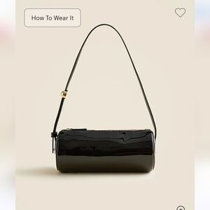 NWT J.Crew Women's Bordeaux bag in patent leather Shoulder Bag $138 Black